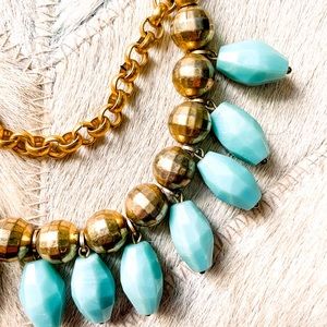 Turquoise & Gold Statement Necklace